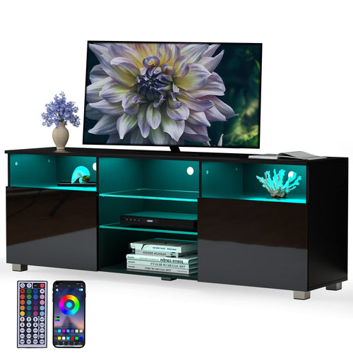 LED TV Stand with Storage Drawers & Shelves