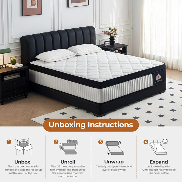 12 Inch Twin Hybrid Mattress – Zoned Pocket Springs & Memory Foam, Medium Firm