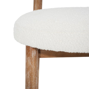 Counter Height Bar Stools Set of 2 – Boucle Fabric with Footrest