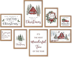 Wooden Motivational Wall Art Set of 8