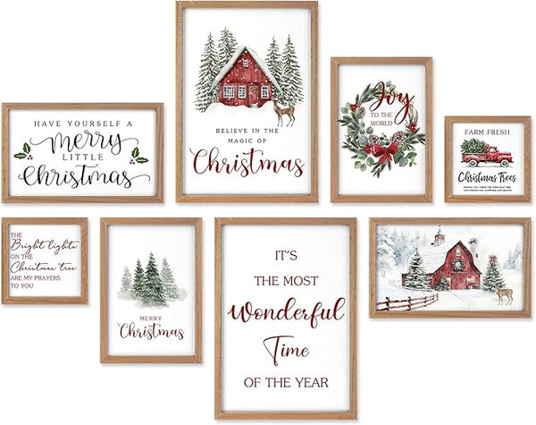 Wooden Motivational Wall Art Set of 8