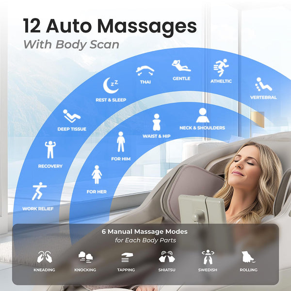 4D Full Body Massage Chair with SL Track & Zero Gravity