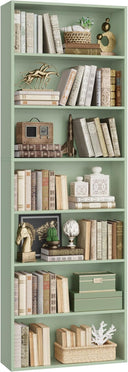7-Tier Tall Bookshelf – Open Shelves Freestanding Bookcase