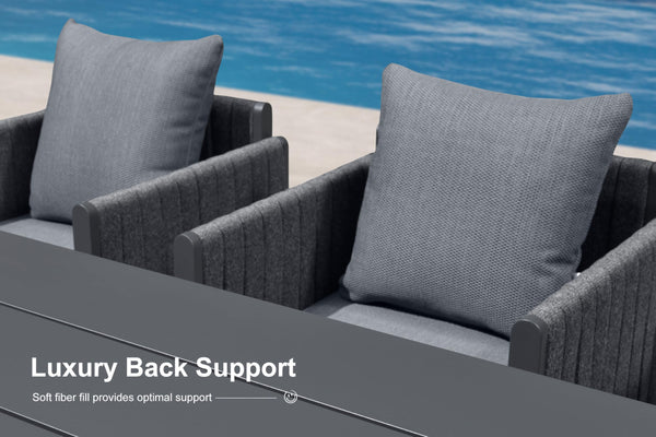 Modern Outdoor Aluminum Patio Dining Chair with Olefin Cushions
