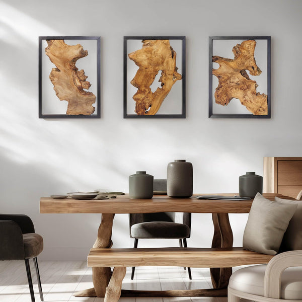 Natural Wood Wall Art – Handcrafted Rustic Hanging Sculpture