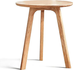 Solid Oak Round Side Table & Nightstand