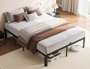 Metal Platform Bed Frame with Storage — Twin, Full, Queen, King