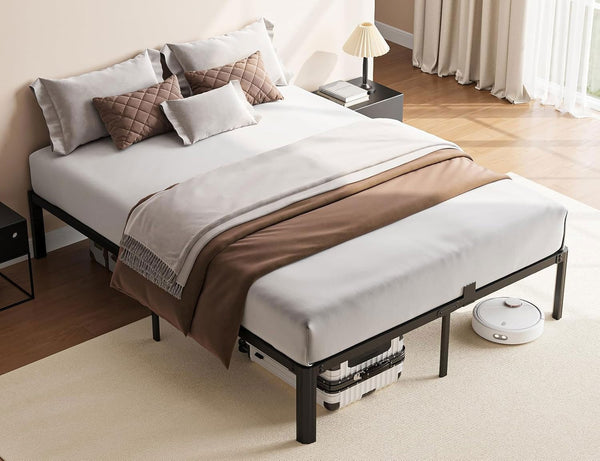 Metal Platform Bed Frame with Storage — Twin, Full, Queen, King