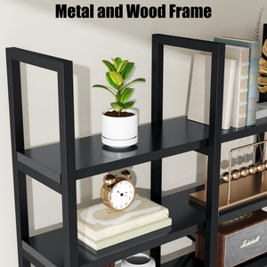 Triple Wide 5-Tier Industrial Bookshelf