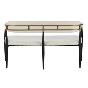Modern Bouclé Loveseat with Iron Frame
