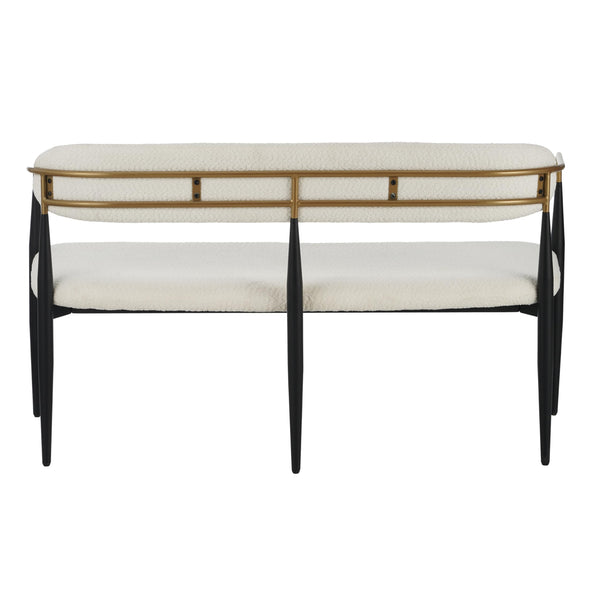 Modern Bouclé Loveseat with Iron Frame