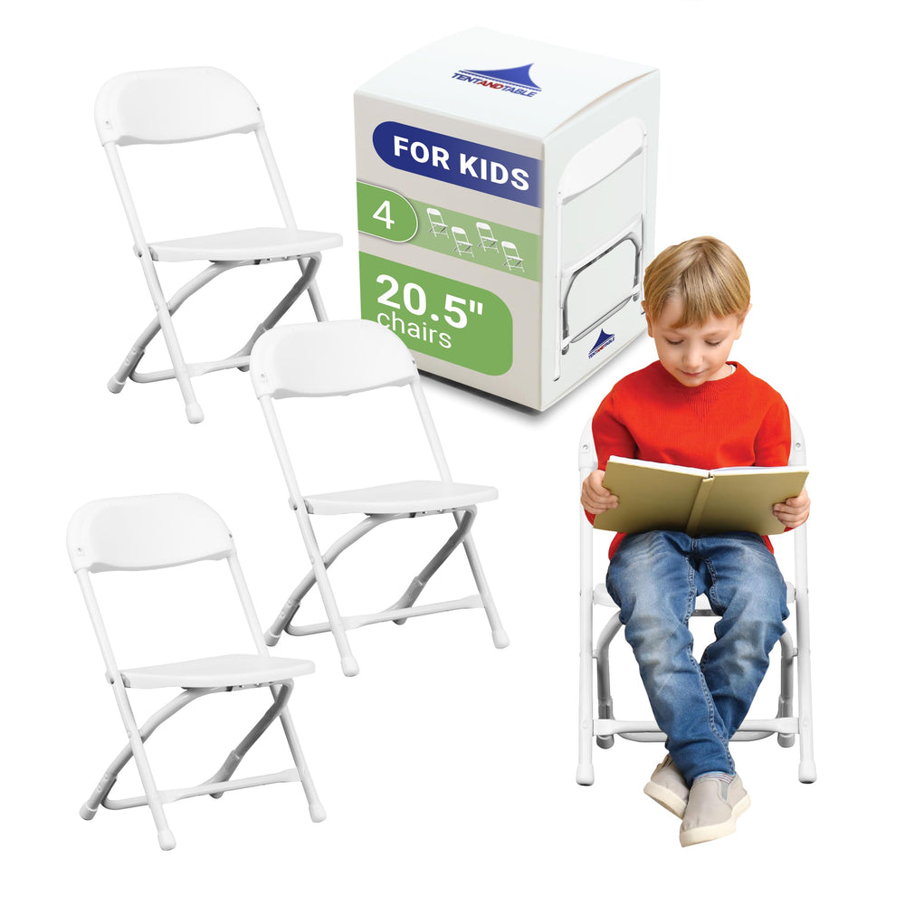 Kids Folding Plastic Chair with Steel Frame – Set of 4
