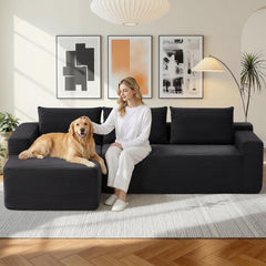 L-Shaped Modular Sectional Sofa with Ottoman & Coffee Table, No Assembly