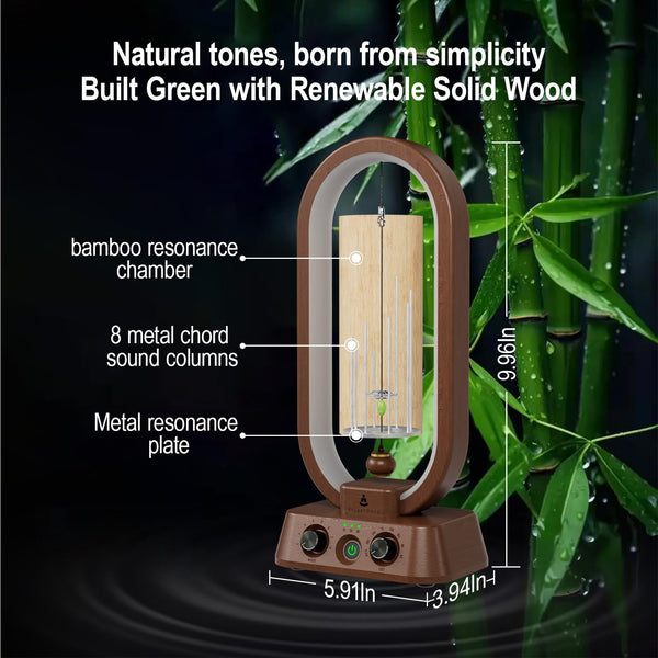 Automatic Bamboo Wind Chimes with LED & Sound Healing Modes