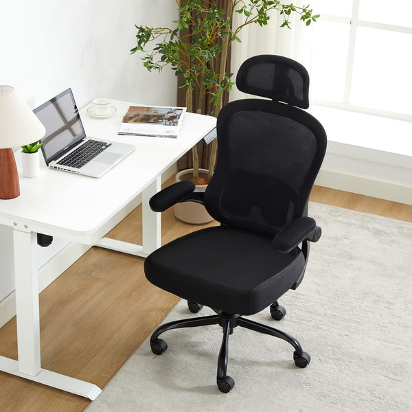 Ergonomic Mesh Office Chair with Lumbar Support & Headrest