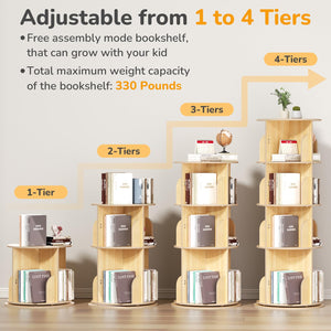 360° Rotating Bookshelf Tower