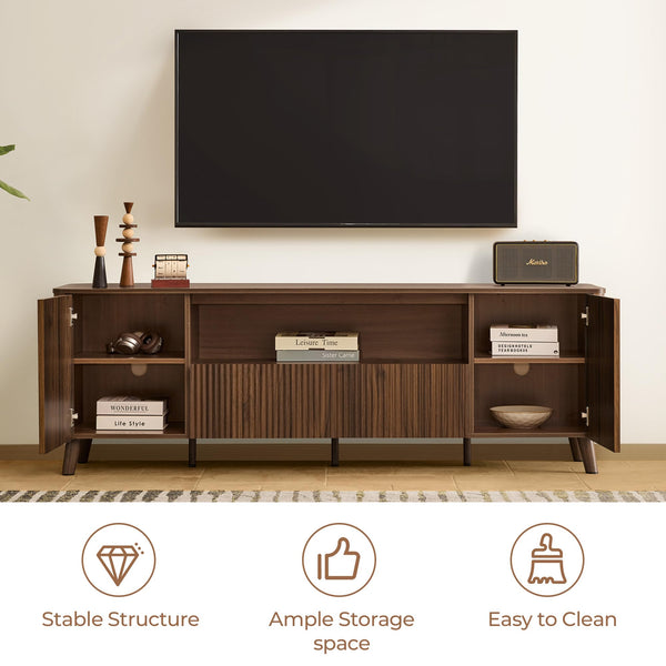 TV Stand for 80 Inch TV with Storage, Drawers & Adjustable Shelves