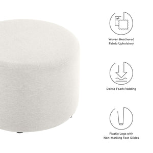 Round Woven Fabric Ottoman with Legs