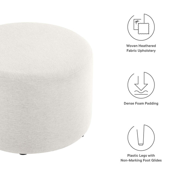 Round Woven Fabric Ottoman with Legs
