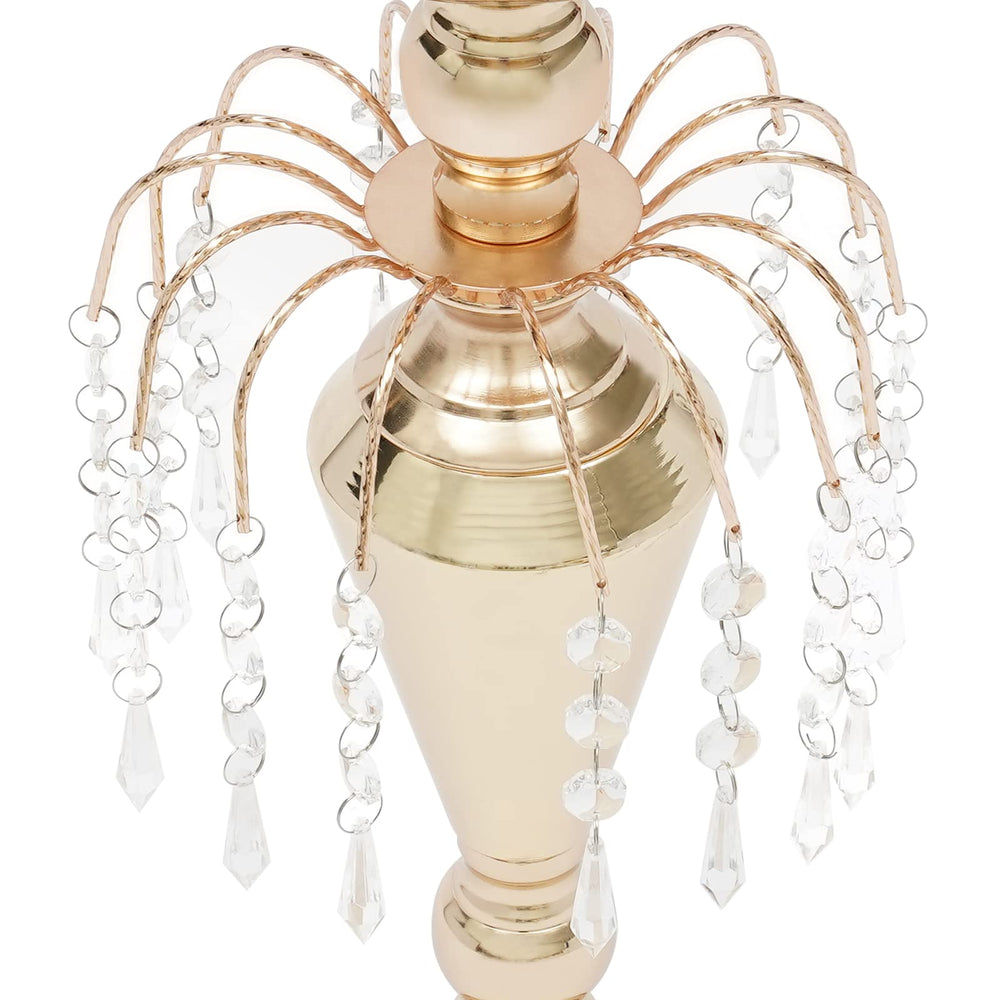 Gold Metal Trumpet Vases Set of 10 – 17.7" Tall Wedding Centerpieces