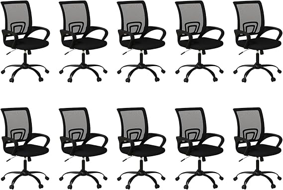 Mesh Office Chair Set, Ergonomic, Height Adjustable, 360° Swivel