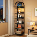 6-Tier Arched Bookcase with Metal Frame
