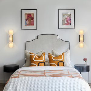Marble Wall Sconce Light Fixture – 3-Light Candelabra Style