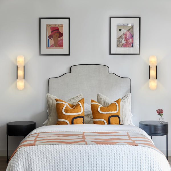 Marble Wall Sconce Light Fixture – 3-Light Candelabra Style