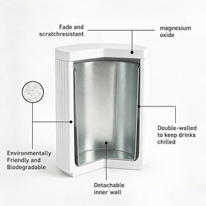 Outdoor Cooler Side Table with Lid — Double-Walled Ice Bucket, All-Weather Patio
