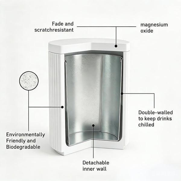 Outdoor Cooler Side Table with Lid — Double-Walled Ice Bucket, All-Weather Patio