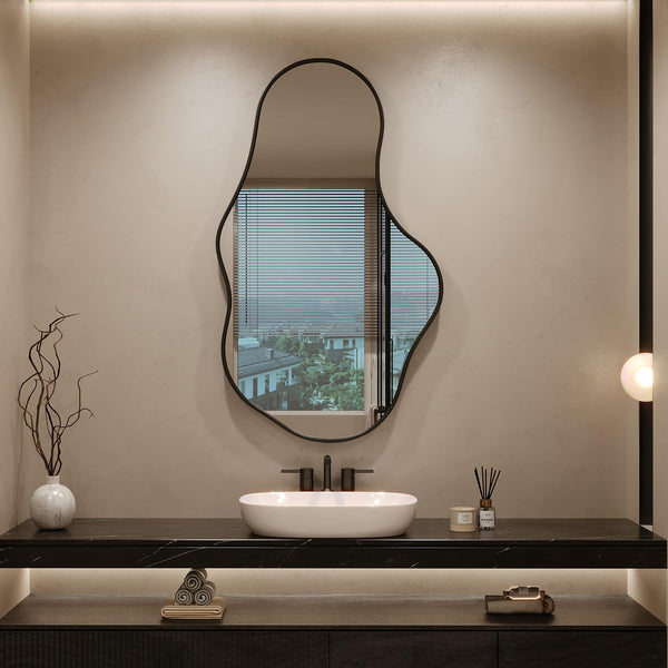 Cloud-Shaped Irregular Wall Mirror with Aluminum Alloy Frame