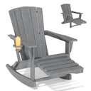 4-in-1 HDPE Adirondack Rocking Chair with Ottoman & Cup Holder