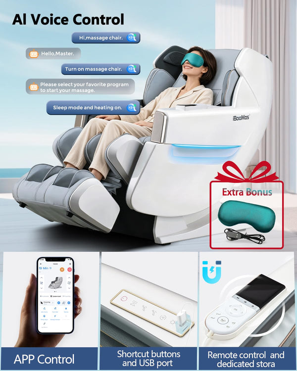 SL Track Full Body Massage Chair with Zero Gravity & Auto Extend Footrest