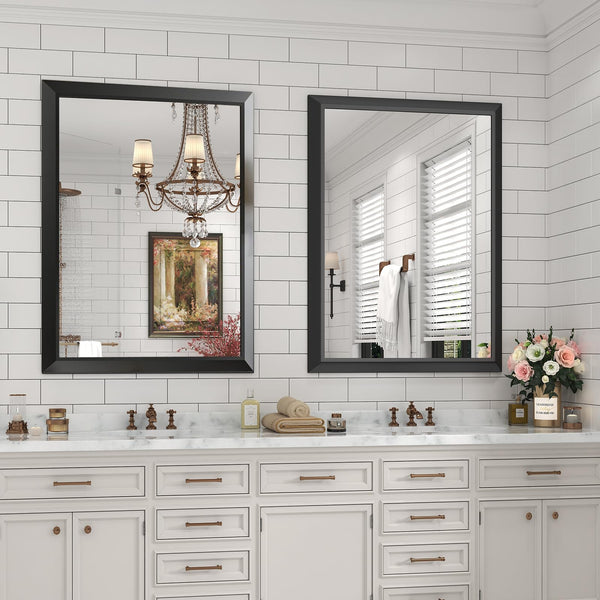 Metal Frame Rectangle Wall Mirror 36x30 Inch