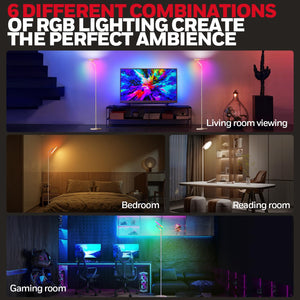LED Floor Lamp with Remote Control – 3000LM, 2700–5000K, RGB Modes