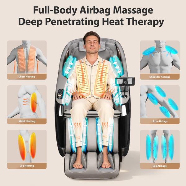 4D Full Body Massage Chair with SL-Track & Zero Gravity