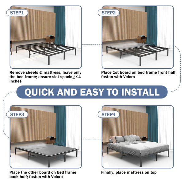 King Size Bunkie Board 76x80 – Heavy Duty Foldable Mattress Support