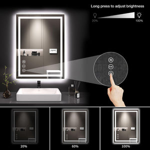 LED Bathroom Mirror with Lights – Anti-Fog, Dimmable, Backlit & Front Lit, 32"L x 24"W