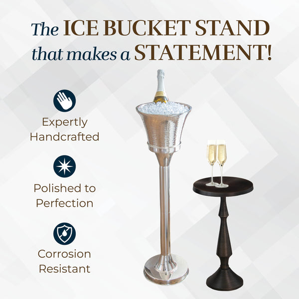 Stainless Steel Wine & Beverage Ice Bucket Stand