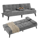 Velvet Futon Loveseat Sofa Bed with Adjustable Backrest