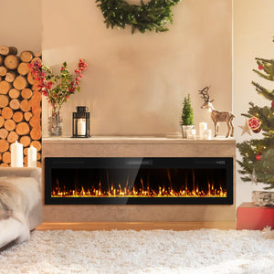 72-Inch Recessed & Wall Mount Electric Fireplace