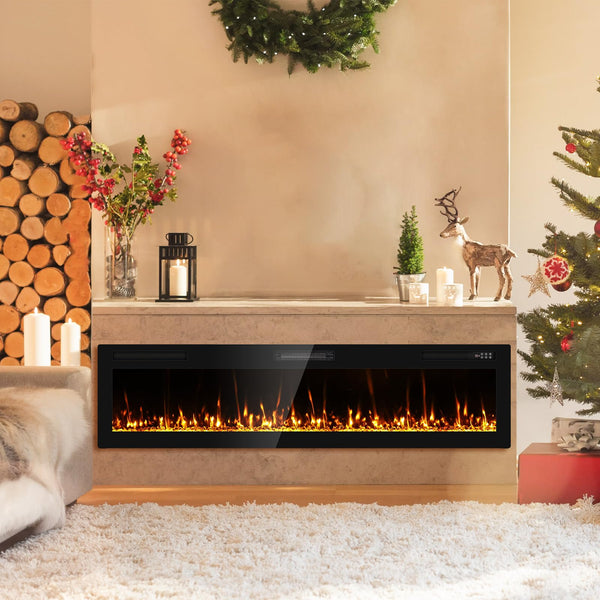 72-Inch Recessed & Wall Mount Electric Fireplace