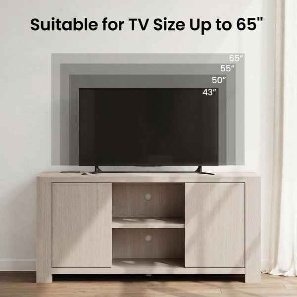 58" TV Stand with Storage Cabinets & Outlet