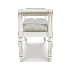Tufted Accent Bench with Scrolled Arms