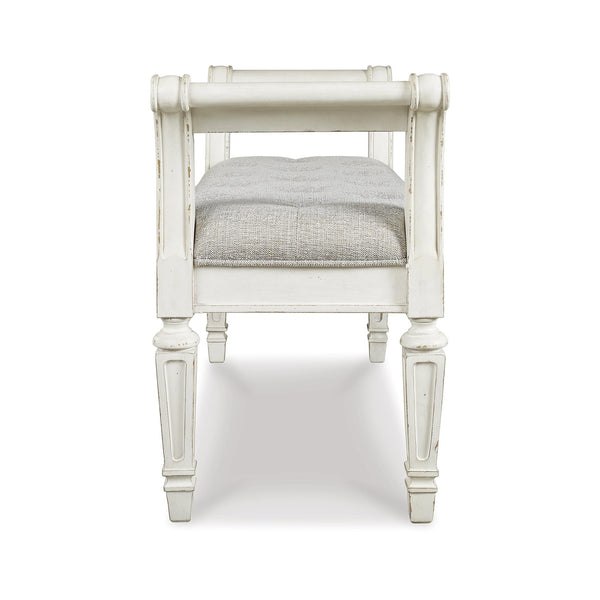 Tufted Accent Bench with Scrolled Arms