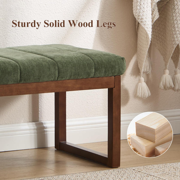 Upholstered Chenille Entryway Bench