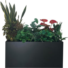 40x16x18" Large Rectangular Metal Outdoor Planter Box for Patio, Porch & Garden