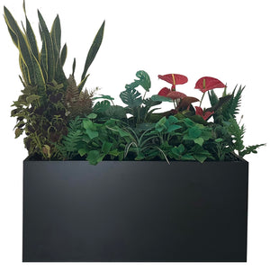 40x16x18" Large Rectangular Metal Outdoor Planter Box for Patio, Porch & Garden