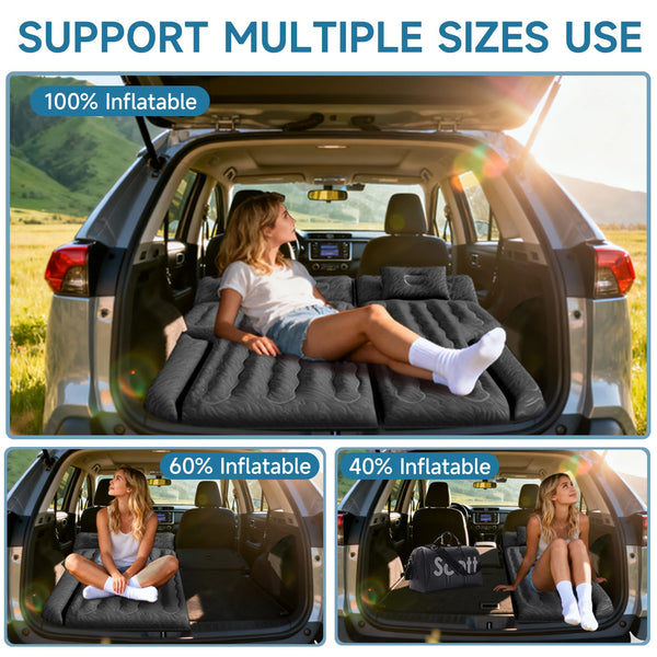 SUV Inflatable Car Air Mattress with Air Pump & Pillows
