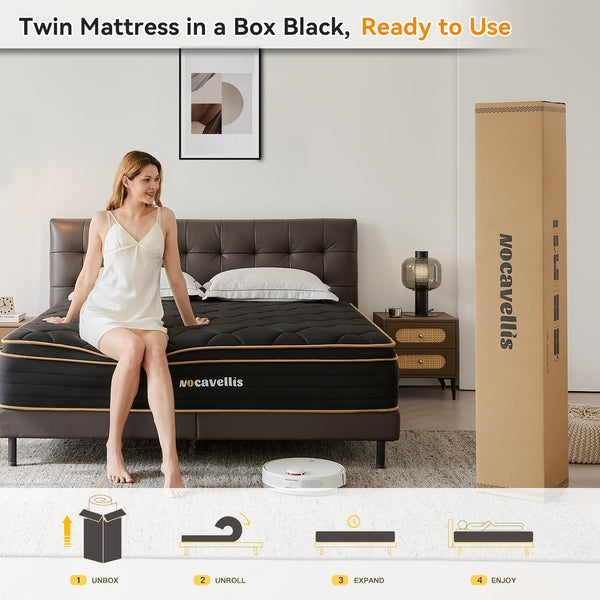 Twin Mattress 10 Inch Hybrid Memory Foam – Medium Firm